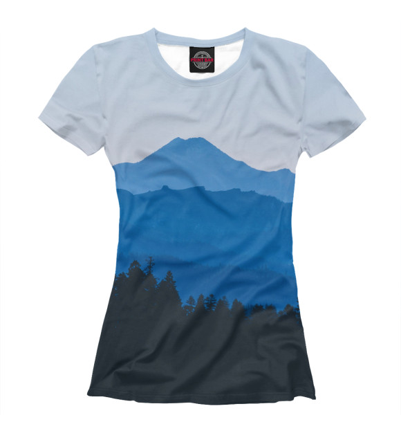 Женская футболка с изображением Mountain цвета Белый