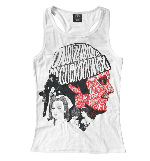Женская майка-борцовка с изображением Пролетая над гнездом кукушки цвета Белый