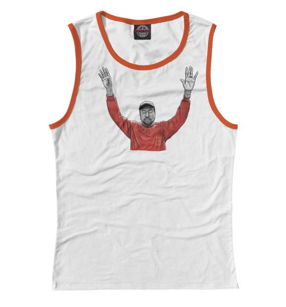 Майка для девочки с изображением Kanye West цвета Белый