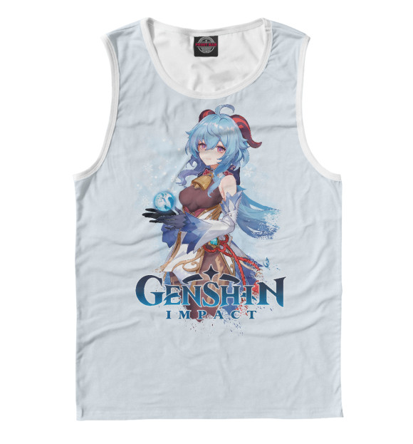 Мужская майка с изображением Гань Юй Genshin impact цвета Белый