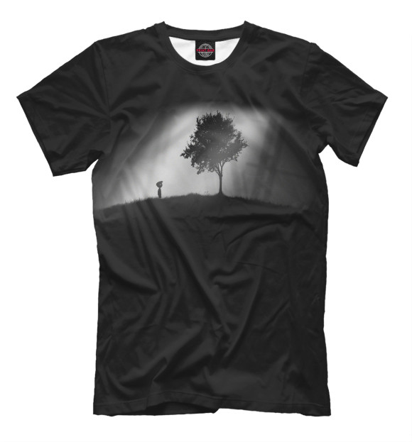Мужская футболка с изображением Forever alone цвета Черный