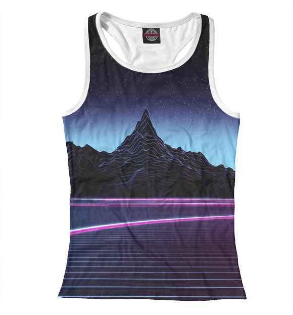 Женская майка-борцовка с изображением Neon цвета Белый