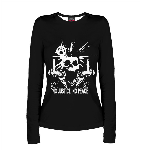 Женский лонгслив с изображением Punk's Not Dead цвета Белый