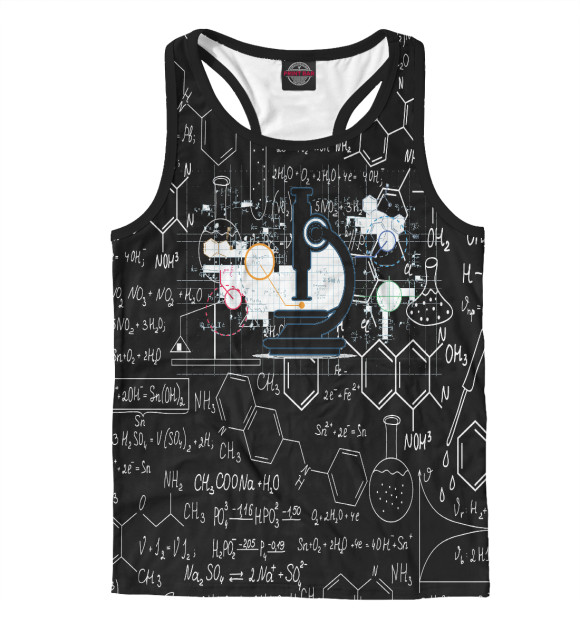 Мужская майка-борцовка с изображением Наука цвета Белый