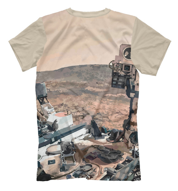 Мужская футболка с изображением Марс цвета Белый