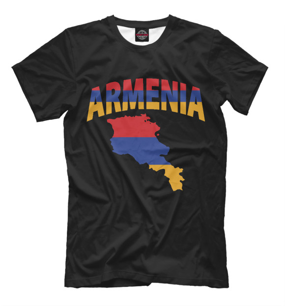 Футболка для мальчиков с изображением Армения цвета Черный