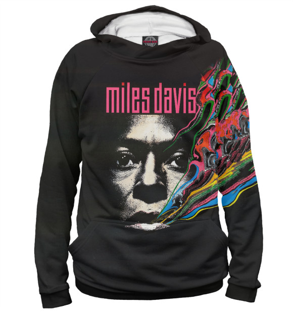 Мужское худи с изображением Miles Davis цвета Белый