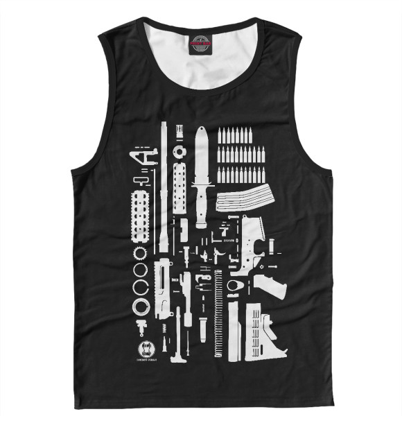 Мужская майка с изображением Анатомия М4 цвета Белый