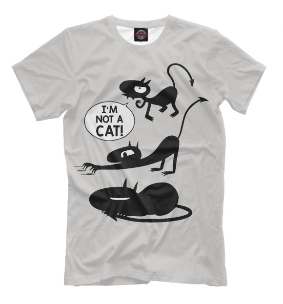 Мужская футболка с изображением I'm not a Cat цвета Бежевый