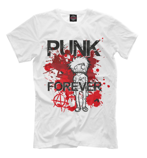 Футболка для мальчиков с изображением PUNK FOREVER цвета Молочно-белый