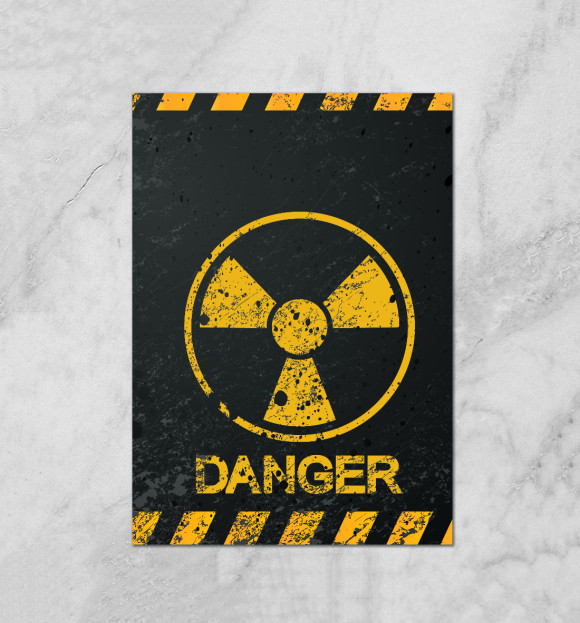Плакат с изображением Danger цвета Белый