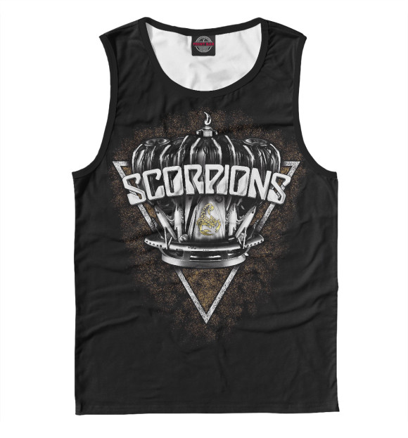 Майка для мальчика с притом Scorpions цвета Белый Майка для мальчика с изображением Scorpions цвета Белый