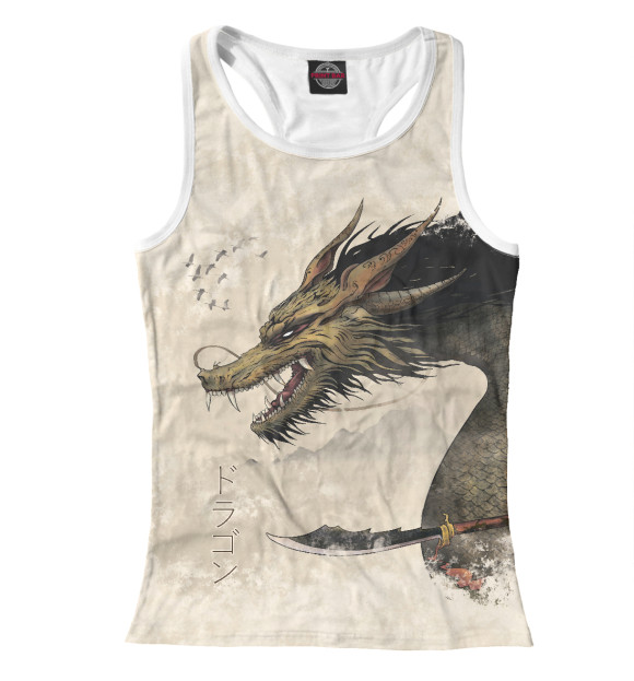 Женская майка-борцовка с изображением Dragon princess цвета Белый