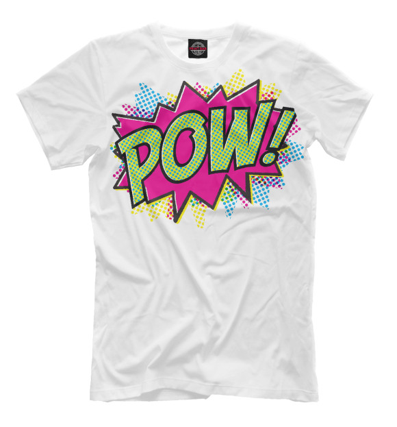Мужская футболка с изображением PoW PoW цвета Молочно-белый