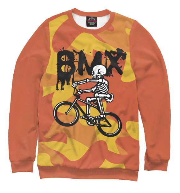 Мужской свитшот с изображением BMX цвета Белый
