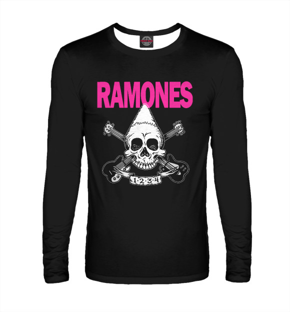Мужской лонгслив с изображением Ramones цвета Белый