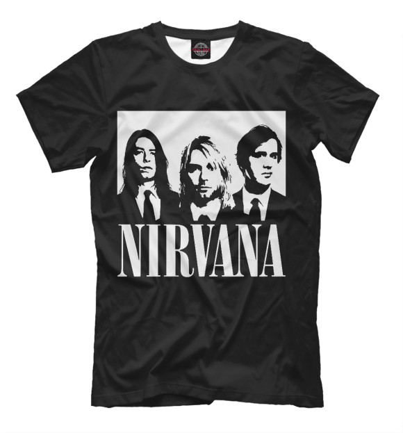 Мужская футболка с изображением Nirvana цвета Белый