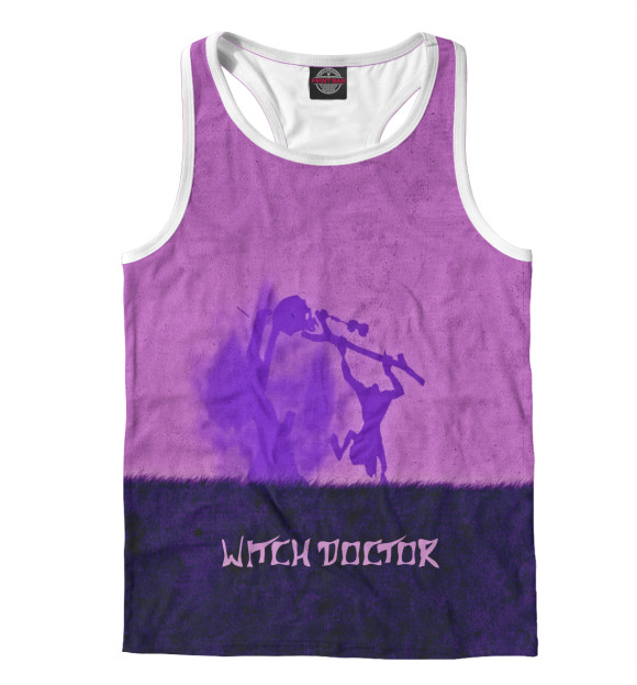 Мужская майка-борцовка с изображением Witch Doctor цвета Белый