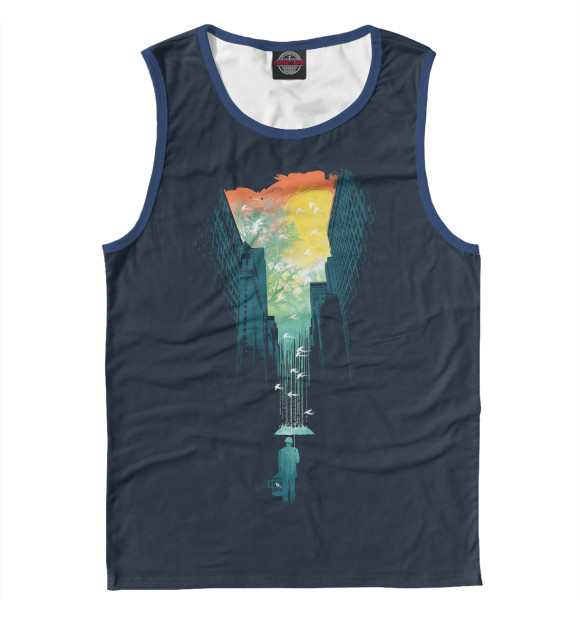 Майка для мальчика с изображением Восход в Городе цвета Белый