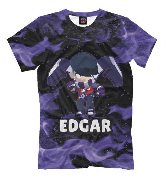 Мужская футболка с изображением Brawl stars Edgar цвета Белый