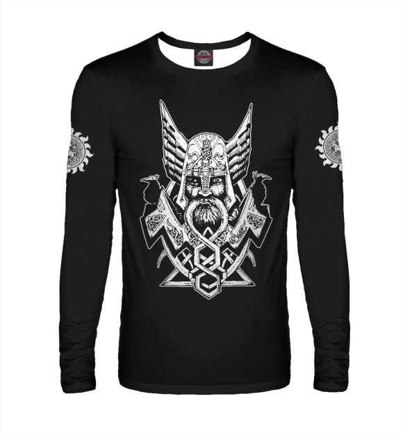 Мужской лонгслив с изображением Перун и громовое кольцо цвета Белый