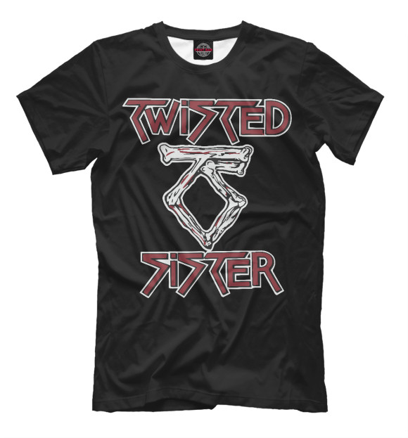 Мужская футболка с изображением Twisted Sister цвета Белый