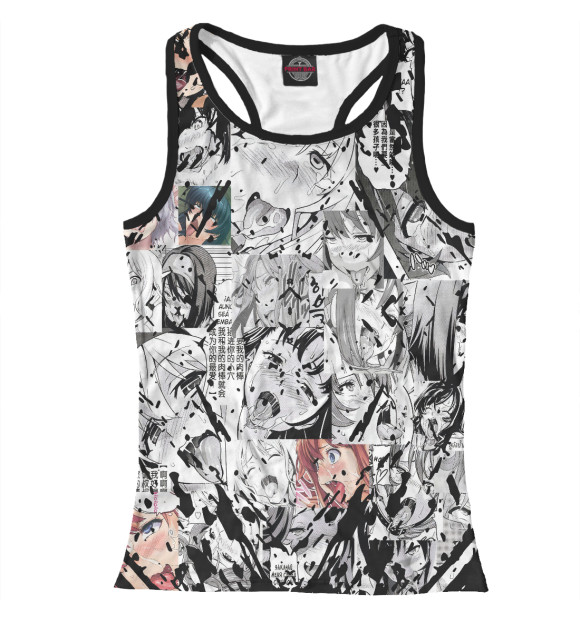 Женская майка-борцовка с изображением Ahegao цвета Белый