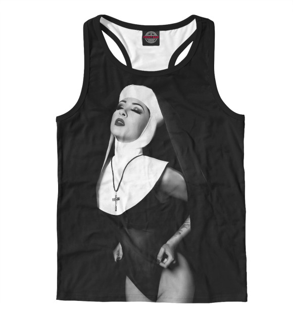 Мужская майка-борцовка с изображением Nun цвета Белый