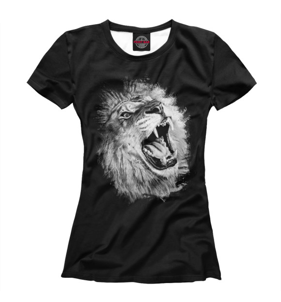 Женская футболка с изображением Лев Lion цвета Белый