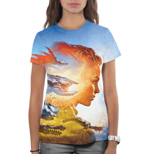 

Футболки Print Bar, Белый, Horizon Zero Dawn