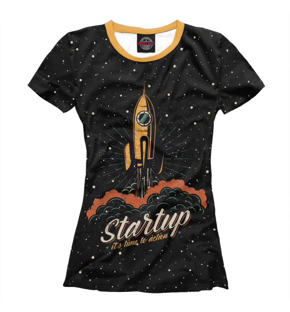Женская футболка с изображением Startup Space цвета Белый