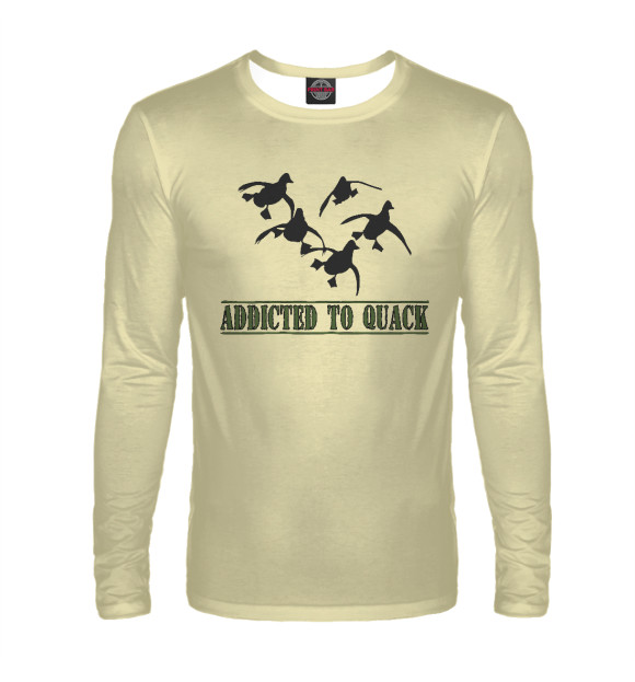 Мужской лонгслив с изображением Addicted to Quack! цвета Белый