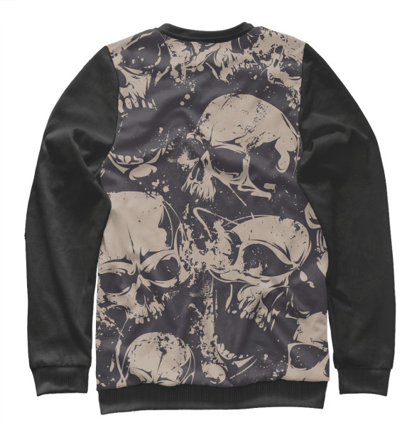 Свитшот для девочек с изображением Grey Skulls цвета Белый