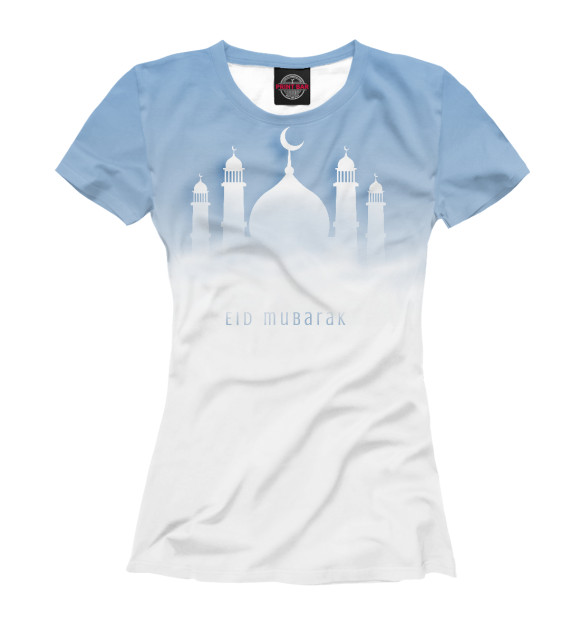 Футболка для девочек с изображением Eid Mubarak цвета Белый