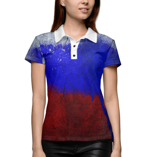 

Поло Print Bar, Белый, Триколор