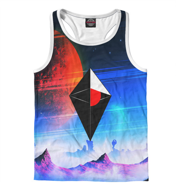 Мужская майка-борцовка с изображением No Mans SKY цвета Белый