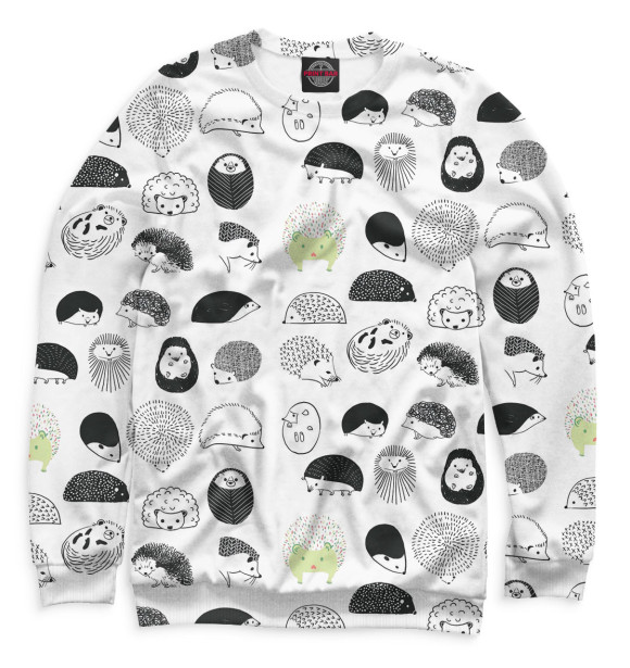 Свитшот для девочек с изображением Ёжики цвета Белый