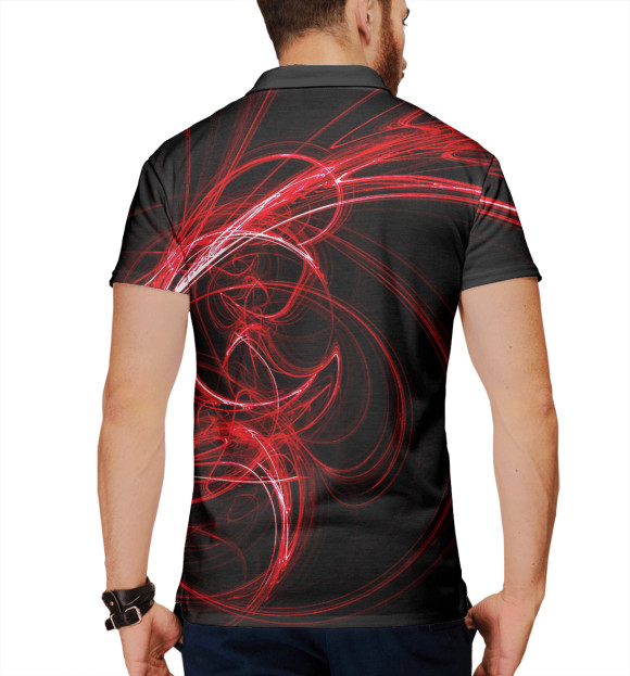 Мужское поло с изображением Дым цвета Белый