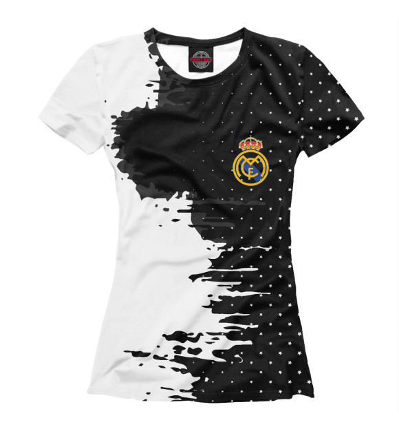 Женская футболка с изображением Real Madrid sport цвета Белый