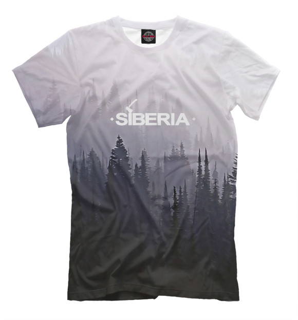 Мужская футболка с изображением SIBERIA цвета Молочно-белый