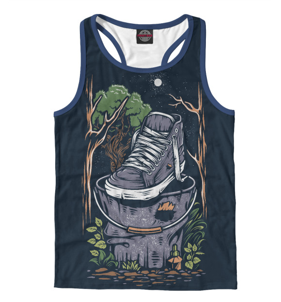 Мужская майка-борцовка с изображением Кед цвета Белый