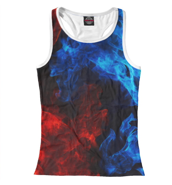 Женская майка-борцовка с изображением Битва огней цвета Белый