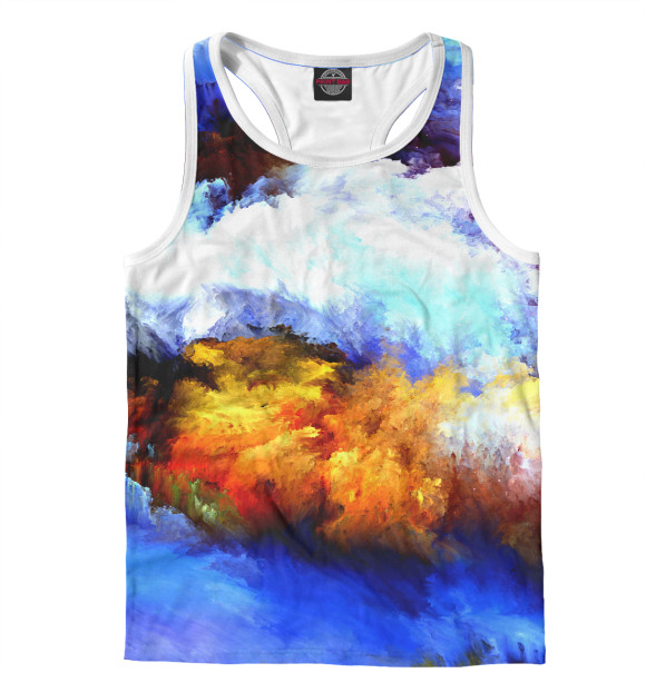 Мужская майка-борцовка с изображением Абстракция цвета Белый