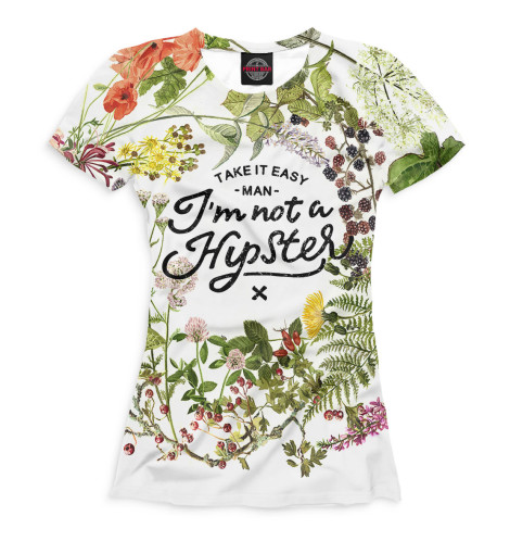 

Футболки Print Bar, Белый, I'm not a hipster