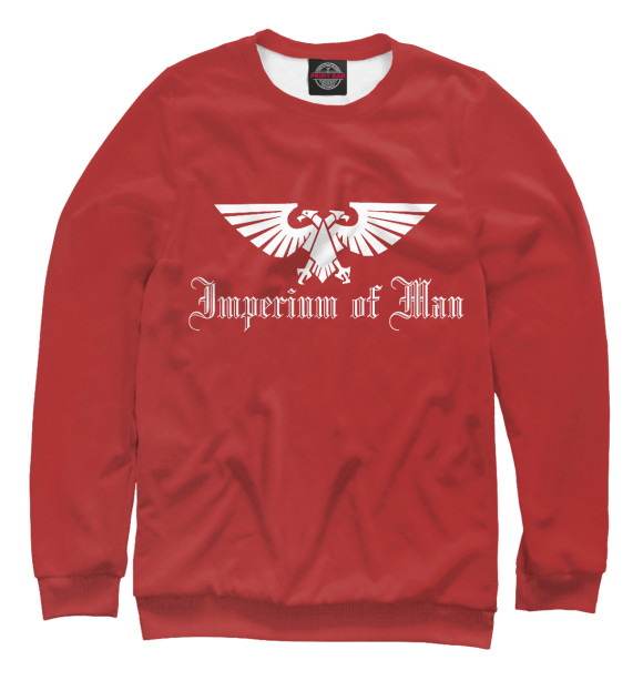 Мужской свитшот с изображением Imperium of man red цвета Белый