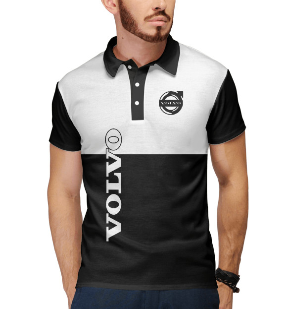 Мужское поло с изображением Volvo цвета Белый