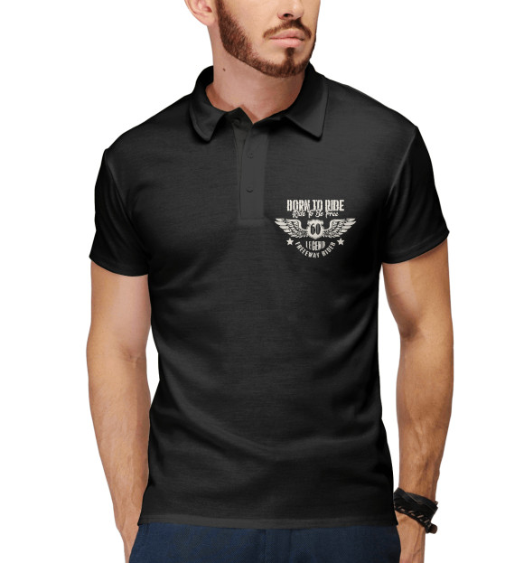 Мужское поло с изображением 60 цвета Белый