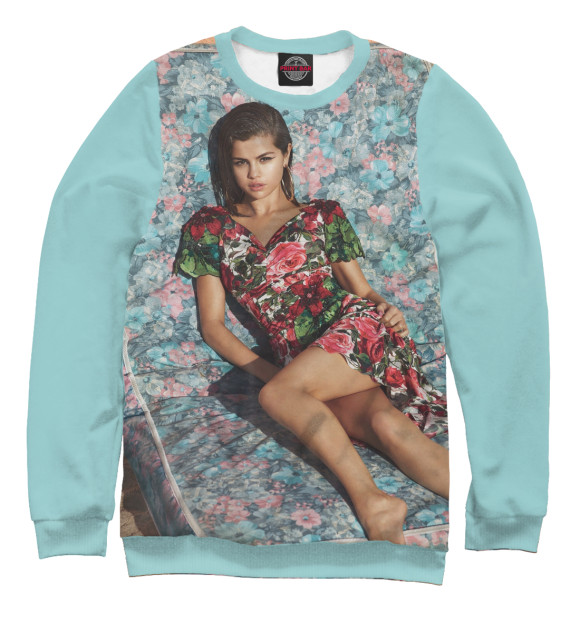 Женский свитшот с изображением Selena Gomez цвета Белый
