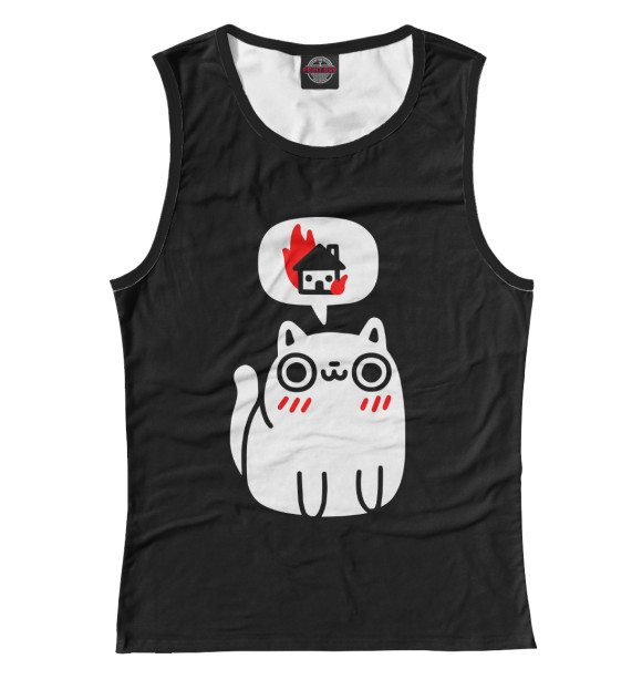 Майка для девочки с изображением Не зли кота цвета Белый