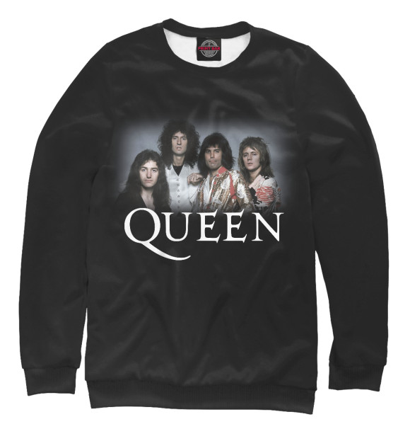 Женский свитшот с изображением Queen и Freddie Mercury цвета Белый